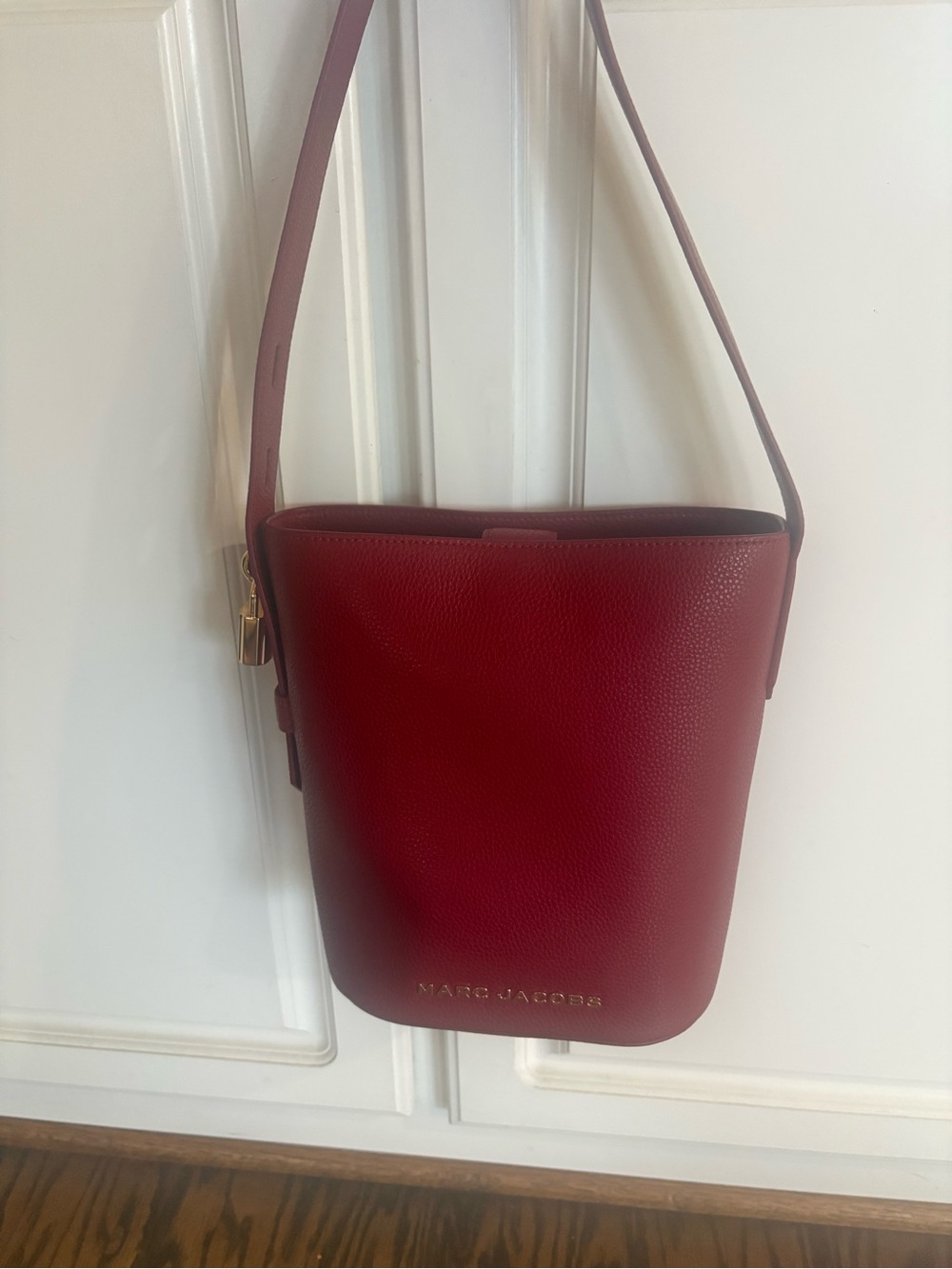 Marc Jacobs Red Leather Bucket Crossbody Bag
